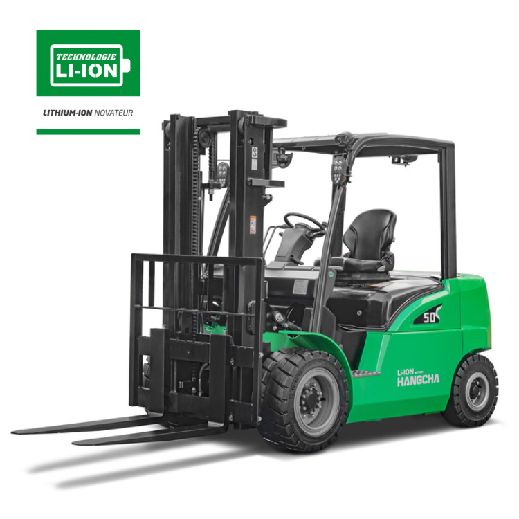 Chariot élévateur électrique au lithium à 4 roues pneumatique